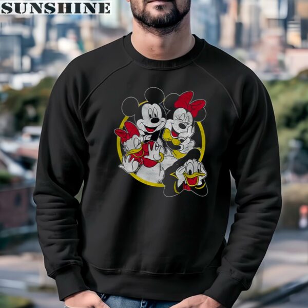Mickey And Friends Distressed Friend Group Circle Shirt 3 sweatshirt