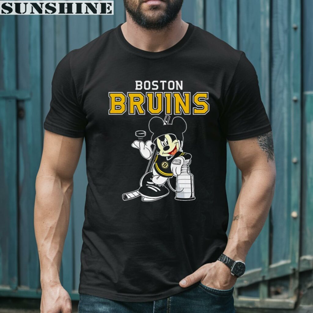 Mickey Boston Bruins With The Stanley Cup Hockey NHL Shirt