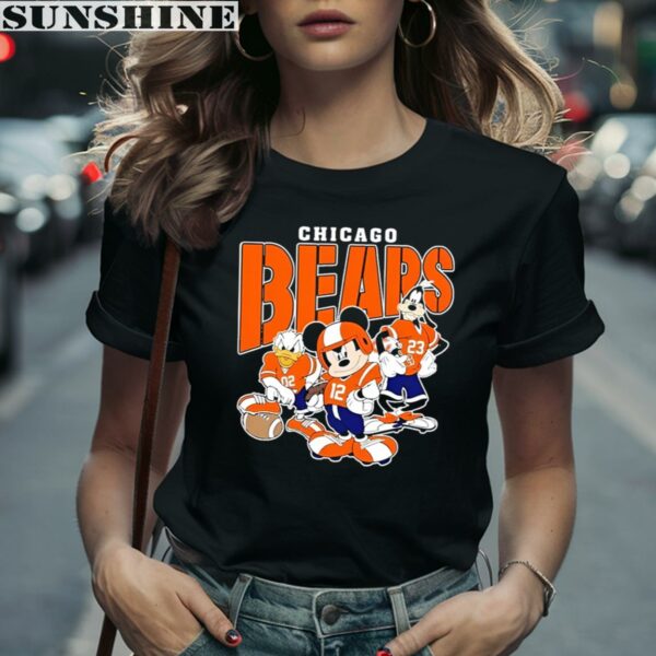 Mickey Donald Duck And Goofy Football Team 2024 Chicago Bears Shirt 2 women shirt