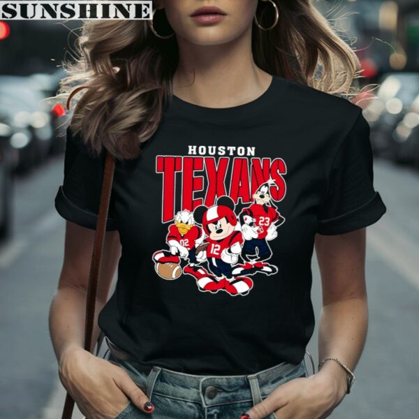 Mickey Donald Duck And Goofy Football Team 2024 Houston Texans Shirt 2 women shirt