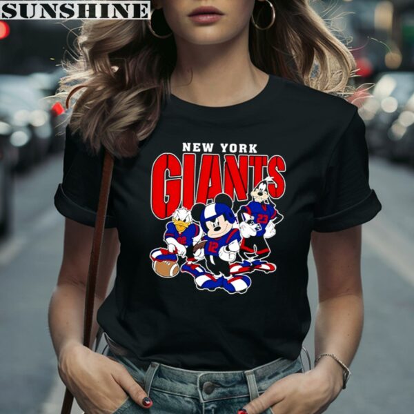 Mickey Donald Duck And Goofy Football Team 2024 New York Giants Shirt 2 women shirt