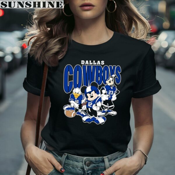 Mickey Donald Duck And Goofy Football Team Dallas Cowboys Shirt 2 women shirt