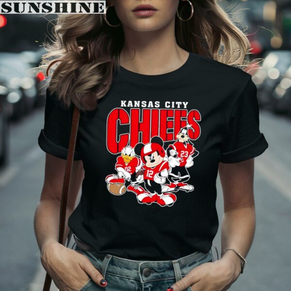 Mickey Donald Duck And Goofy Football Team Kansas City Chiefs Shirt 2 women shirt