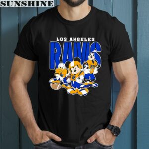 Mickey Donald Duck And Goofy Football Team Los Angeles Rams Shirt