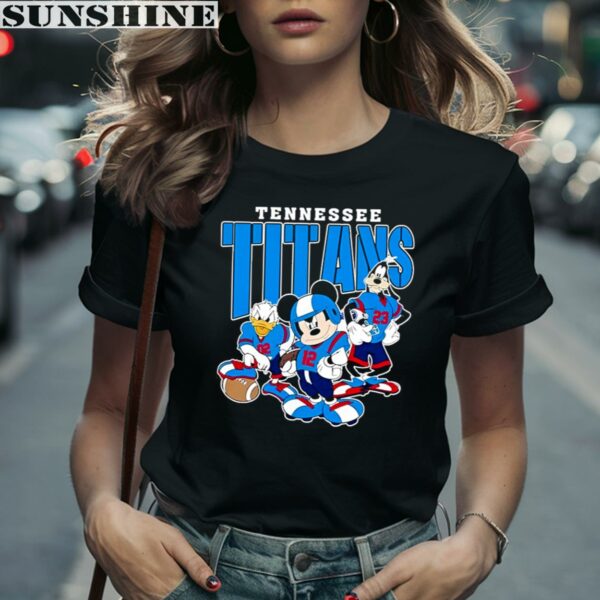 Mickey Donald Duck And Goofy Football Team Tennessee Titans Shirt 2 women shirt