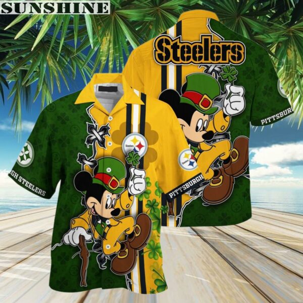Mickey Mouse Saint Patricks Day NFL Pittsburgh Steelers Hawaiian Shirt 3 Aloha shirt