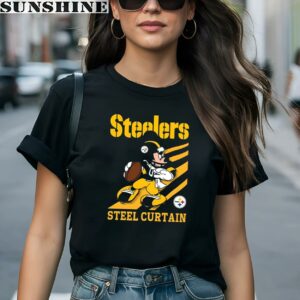 Mickey Mouse Steel Curtain Slogan Pittsburgh Steelers Shirt 1 women shirt
