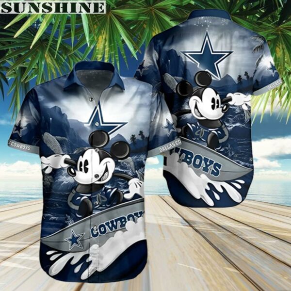 Mickey Mouse Surf NFL Dallas Cowboys Hawaiian Shirt 3 Aloha shirt
