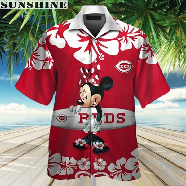 Minnie Mouse Cincinnati Reds Short Sleeve Button Up Tropical Hawaiian Shirt 3 Aloha shirt