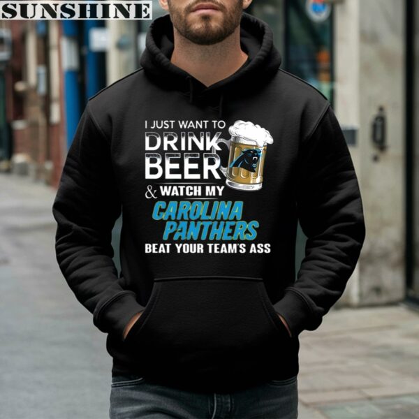 NFL I Just Want To Drink Beer And Watch My Carolina Panthers Shirt 4 hoodie