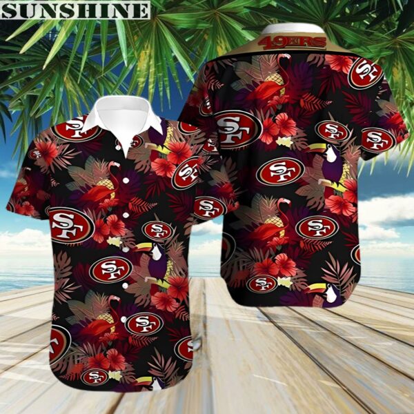 NFL San Francisco 49ers Hawaiian Shirt Tropical Pattern 3 Aloha shirt