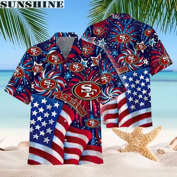 NFL San Francisco 49ers Memorial Firework Hawaiian Shirt 2 hawaiian shirt