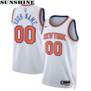 New York Knicks Nike Unisex Swingman Custom Jersey White 1 Jersey