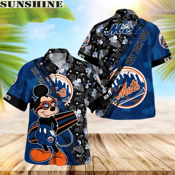New York Mets Mickey Mouse Floral Hawaiian Shirt 1 hawaii