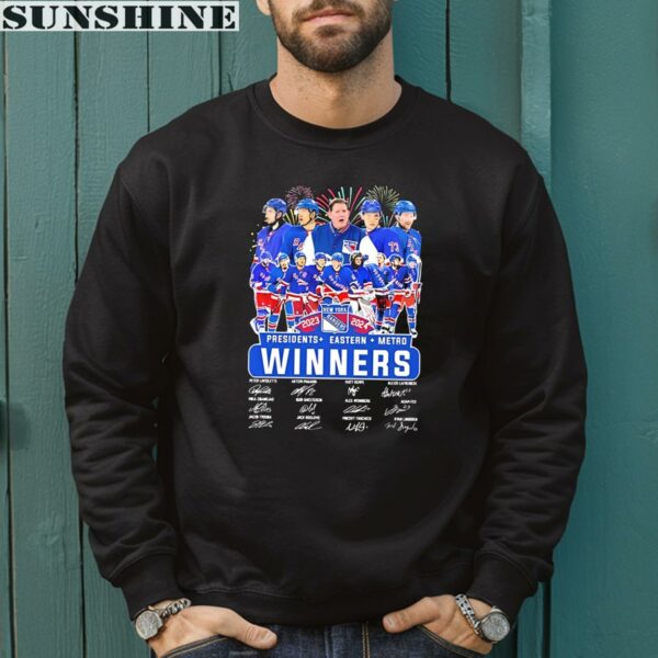 New York Rangers Presidents Eastern Metro Winners 2024 Signatures Shirt 3 sweatshirt