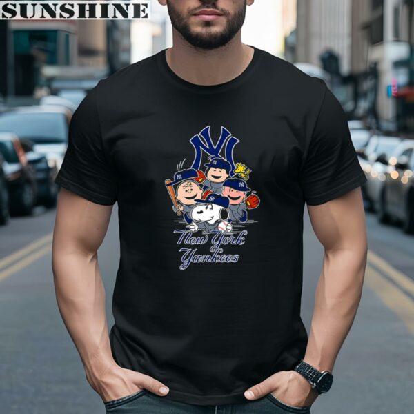 New York Yankees Snoopy Charlie Brown Woodstock The Peanuts Movie Baseball Shirt 2 men shirt
