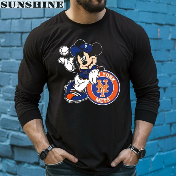 Nice Mickey Mouse Hat New York Mets Baseball Shirt 5 long sleeve