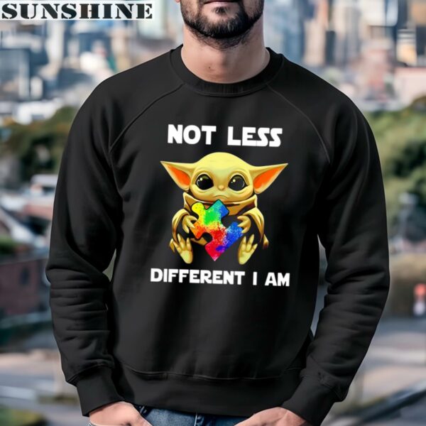 Not Less Different I Am Baby Yoda Hug Autism Awareness Shirt 3 sweatshirt