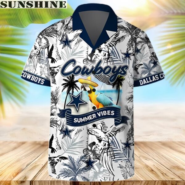 Pattern Parrot Beach Dallas Cowboys Hawaiian Shirt 1 hawaii