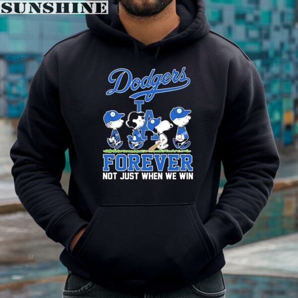 Peanuts Characters Walking Forever Not Just When We Win LA Dodgers Shirt 4 hoodie