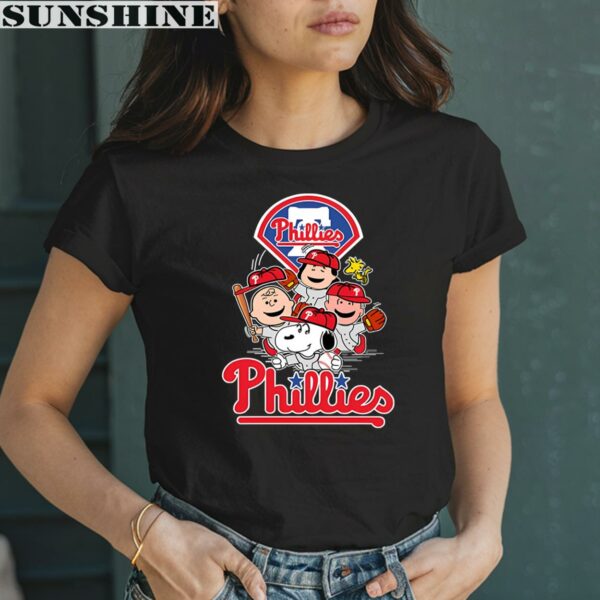 Peanuts Playing Baseball Philadelphia Phillies Logo Snoopy Shirt 2 women shirt