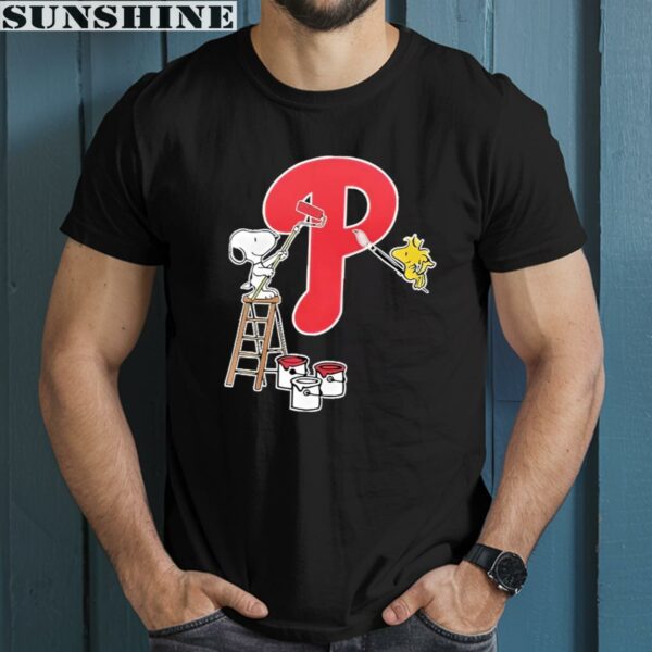 Philadelphia Phillies Snoopy And Woodstock Painting Logo Shirt