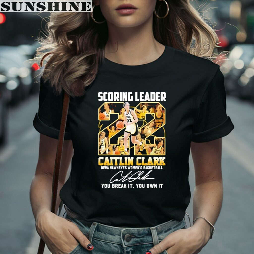 Scoring Leader 22 Iowa Hawkeyes Signature Caitlin Clark Shirt