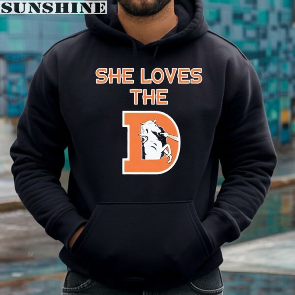 She Loves The Denver Broncos Shirt NFL Football Gift 4 hoodie