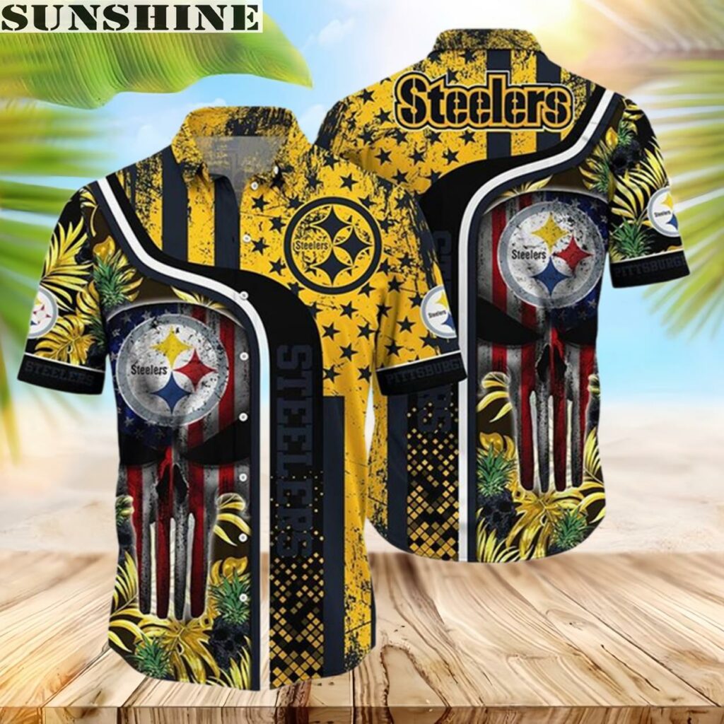 Skull NFL Pittsburgh Steelers Hawaiian Shirts