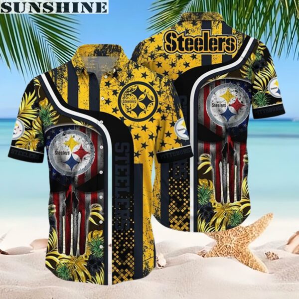 Skull NFL Pittsburgh Steelers Hawaiian Shirts 2 hawaiian shirt