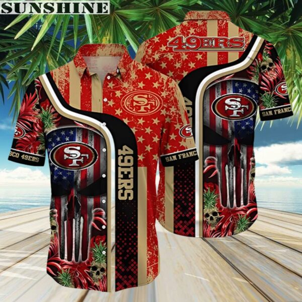 Skull NFL San Francisco 49ers Hawaiian Shirt 3 Aloha shirt