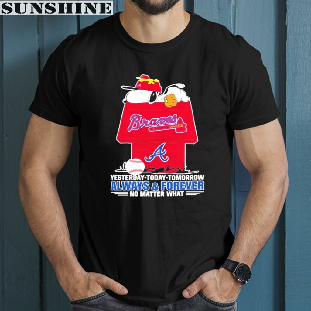 Snoopy Always And Forever No Matter What Atlanta Braves Shirt