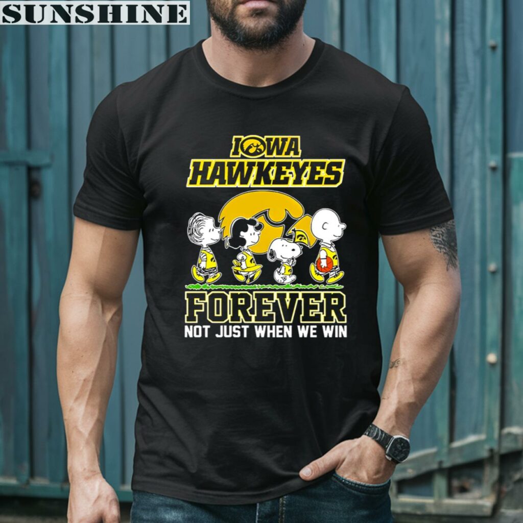 Snoopy And Friend Basketball Forever Not Just Wen We Win Iowa Hawkeyes Shirt