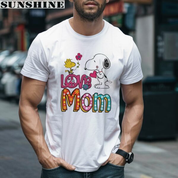 Snoopy And Woodstock Love Mom Shirt 2 men shirt