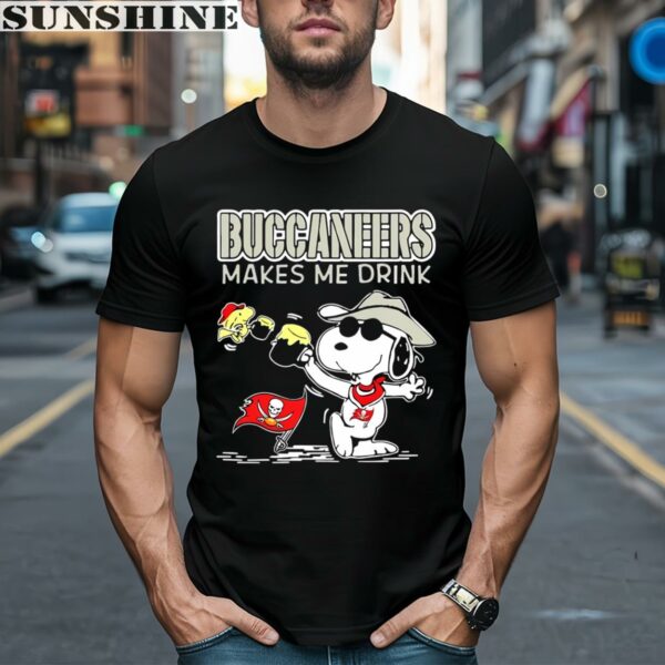 Snoopy And Woodstock Makes Me Drink Tampa Bay Buccaneers Shirt 1 men shirt