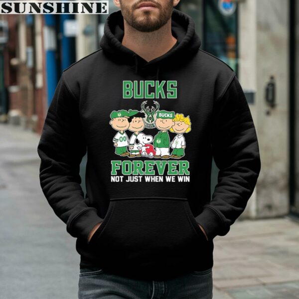 Snoopy Basketball Fan Forever Not Just When We Win Milwaukee Bucks Shirt 4 hoodie