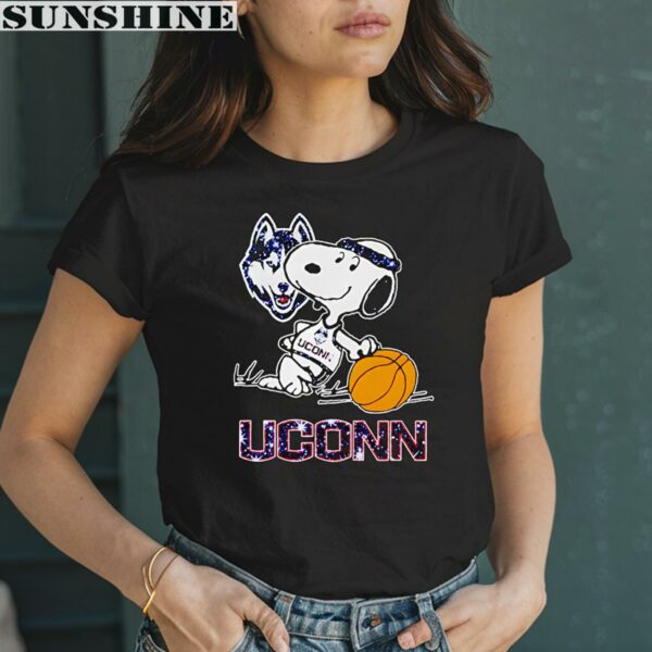 Snoopy Basketball Logo Uconn Huskies Shirt 2 women shirt