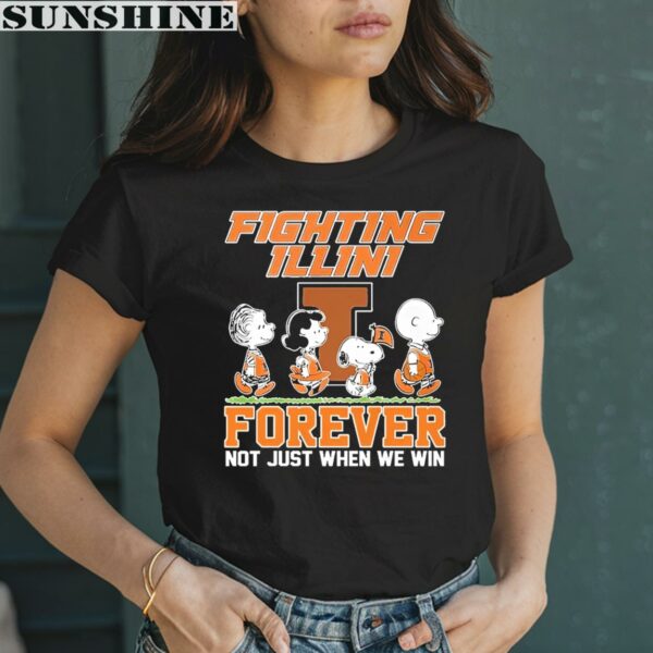 Snoopy Charlie Brown Forever Not Just When We Win Illinois Fighting Illini Shirt 2 women shirt