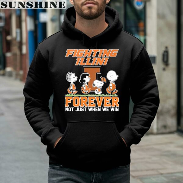 Snoopy Charlie Brown Forever Not Just When We Win Illinois Fighting Illini Shirt 4 hoodie