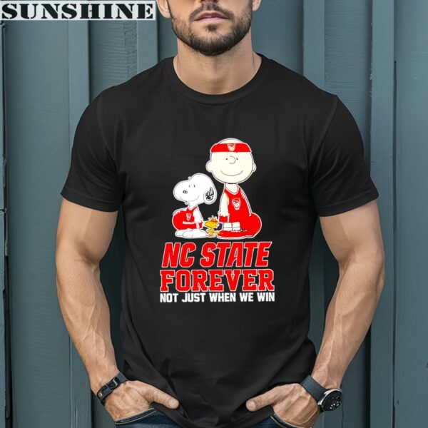 Snoopy Charlie Brown Forever Not Just When We Win Nc State Wolfpack Shirt