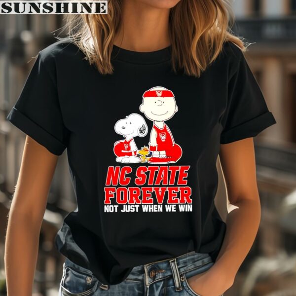 Snoopy Charlie Brown Forever Not Just When We Win Nc State Wolfpack Shirt 2 women shirt