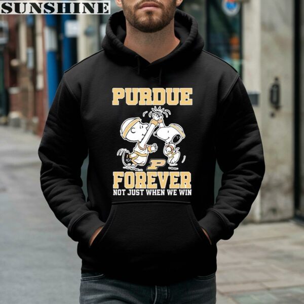 Snoopy Charlie Brown Forever Not Just When We Win Purdue Boilermakers Shirt 4 hoodie