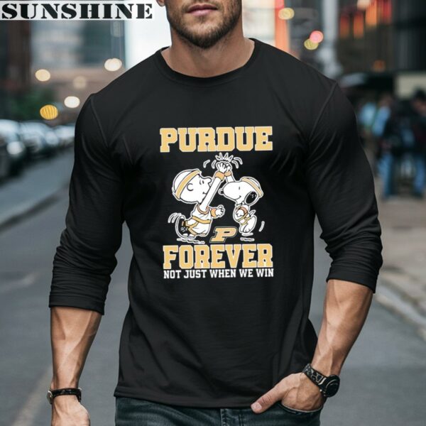 Snoopy Charlie Brown Forever Not Just When We Win Purdue Boilermakers Shirt 5 long sleeve shirt