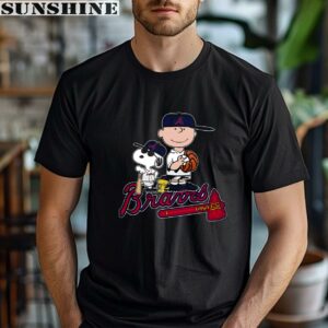 Snoopy Charlie Brown Woodstock Baseball Atlanta Braves T Shirt