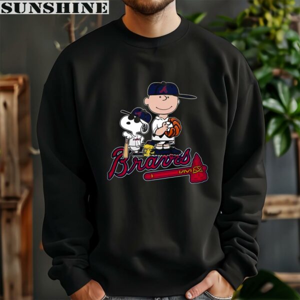 Snoopy Charlie Brown Woodstock Baseball Atlanta Braves T Shirt 3 sweatshirt