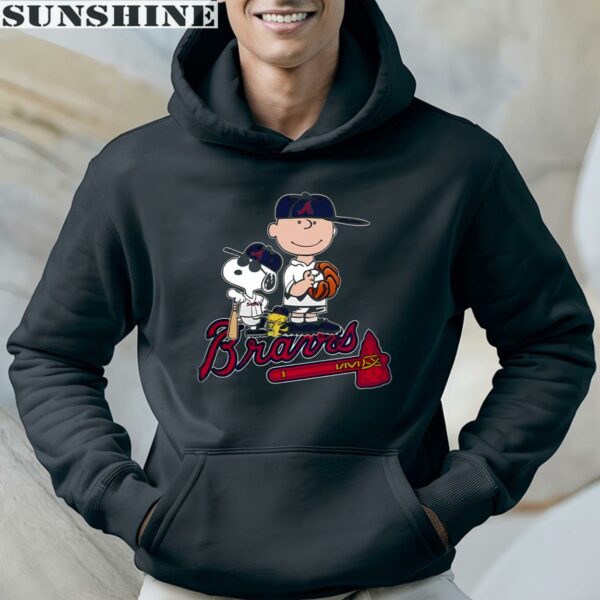 Snoopy Charlie Brown Woodstock Baseball Atlanta Braves T Shirt 4 hoodie