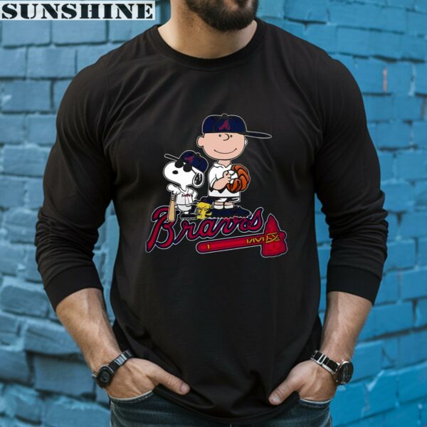 Snoopy Charlie Brown Woodstock Baseball Atlanta Braves T Shirt 5 long sleeve shirt