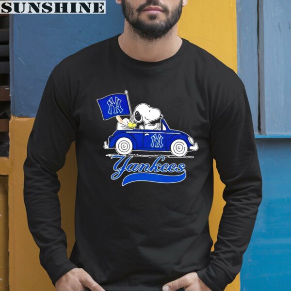 Snoopy Driving Car Flag New York Yankees Shirt 5 long sleeve shirt