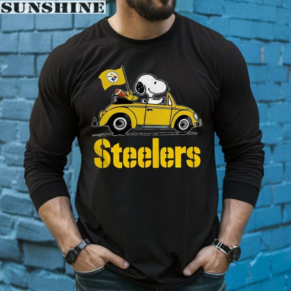 Snoopy Driving Volkswagen Pittsburgh Steelers Shirt 5 long sleeve