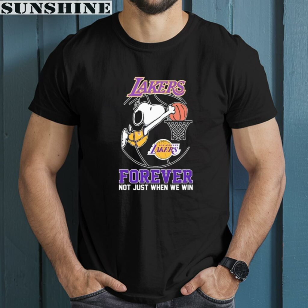 Snoopy Dunk Forever Not Just When We Win Los Angeles Lakers Shirt